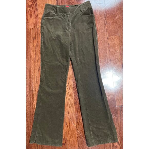 Olsen Europe Olive Green Corduroy Wide Leg Pants Size 4 - Picture 1 of 7